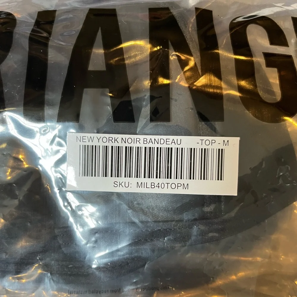 Triangl Swimwear Black Strapless Bikini Top and Bottom - Neoprene Size M